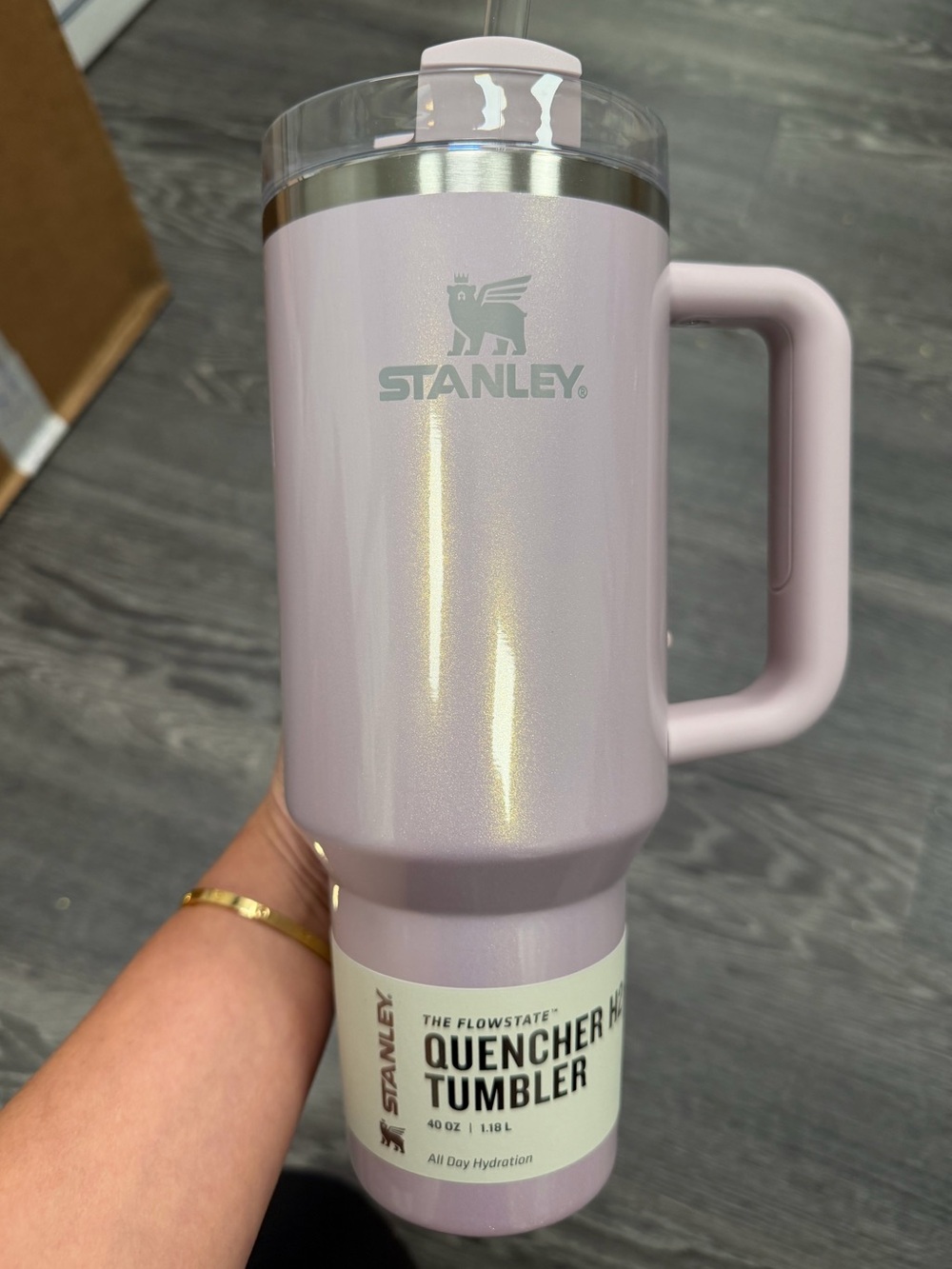Stanley Iridescent Light Pink Travel Tumbler with Handle - Picture 2 of 5